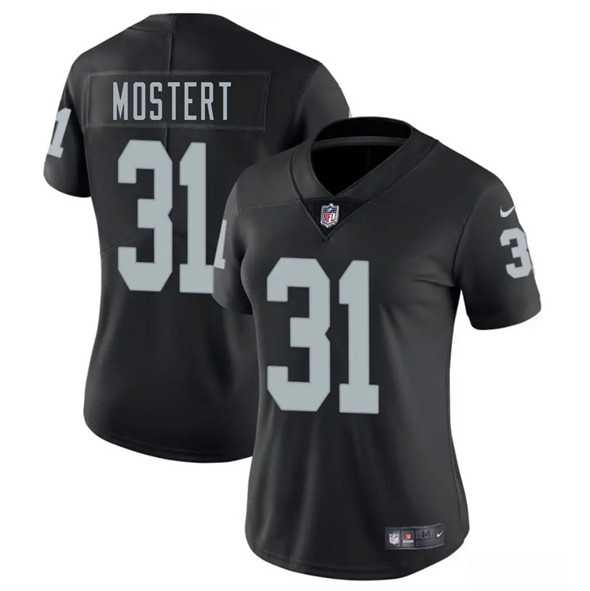 Women%27s Las Vegas Raiders #31 Raheem Mostert Black 2025 Vapor Stitched Jersey Dzhi->las vegas raiders->NFL Jersey